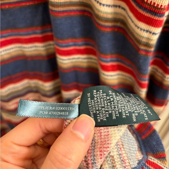 Lauren Ralph Lauren LRL Aztec Southwestern Bohemian Ruffle Waffle Knit Dress XL - Picture 8 of 8